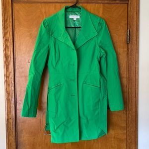Women’s green belted trench coat size medium